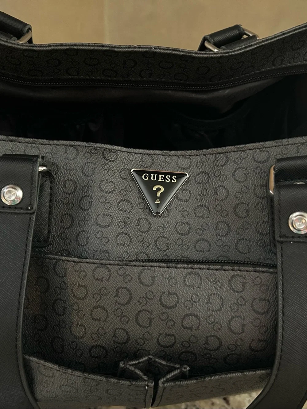 GUESS Charcoal diaper/tote/travel bag